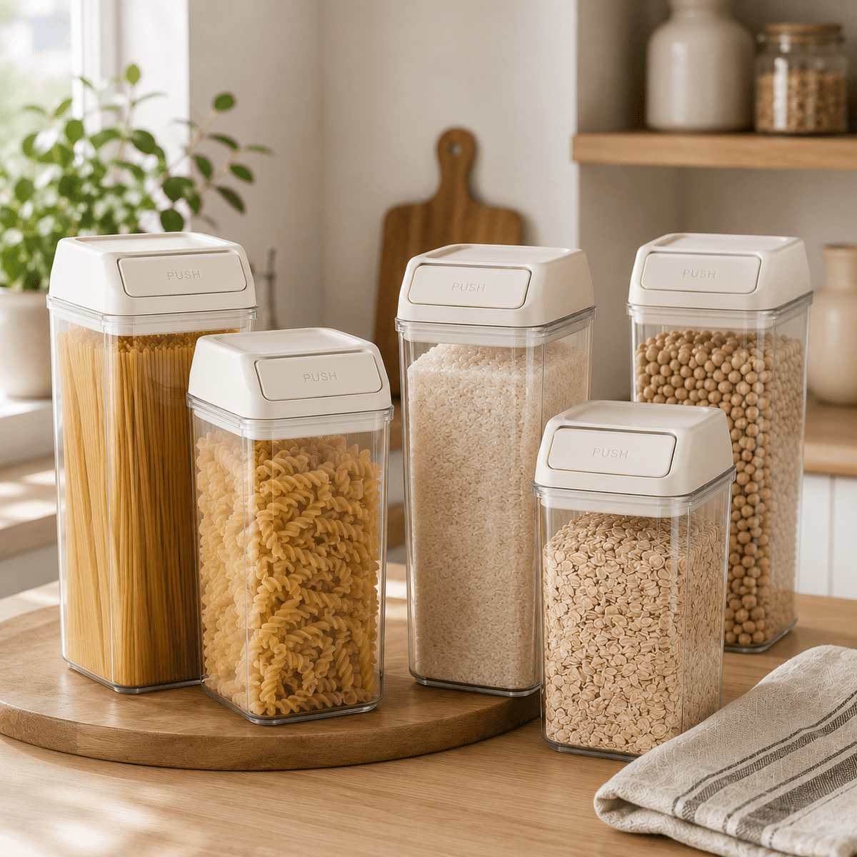 Push Top Pantry Containers