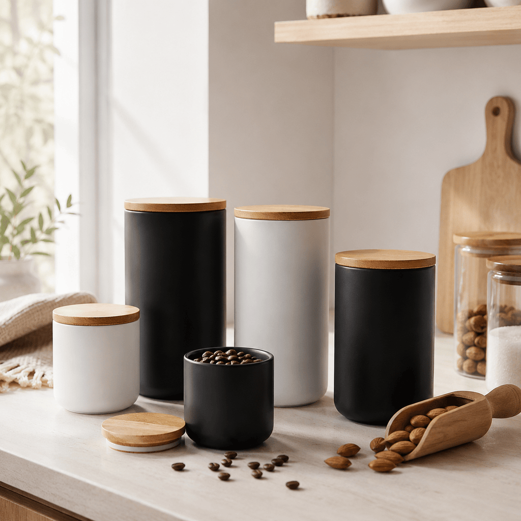 Ceramic Pantry Jar with Bamboo Lid - Luma & Home