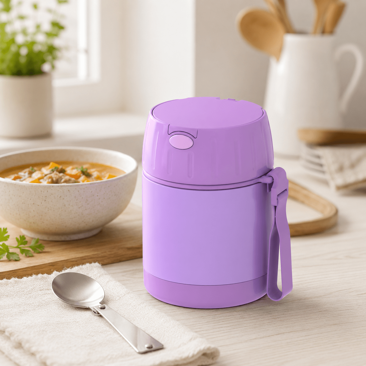 Insulated Soup Jar 300ml - With Spoon - Luma & Home