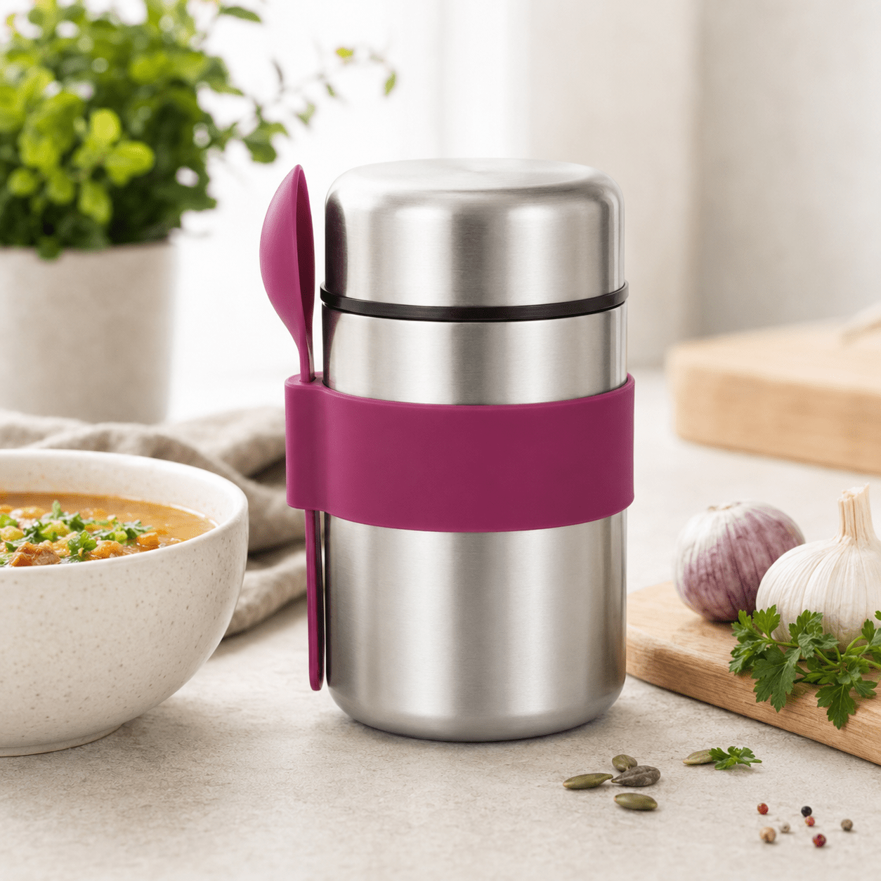 Insulated Soup Container 400ml - With Spoon - Luma & Home