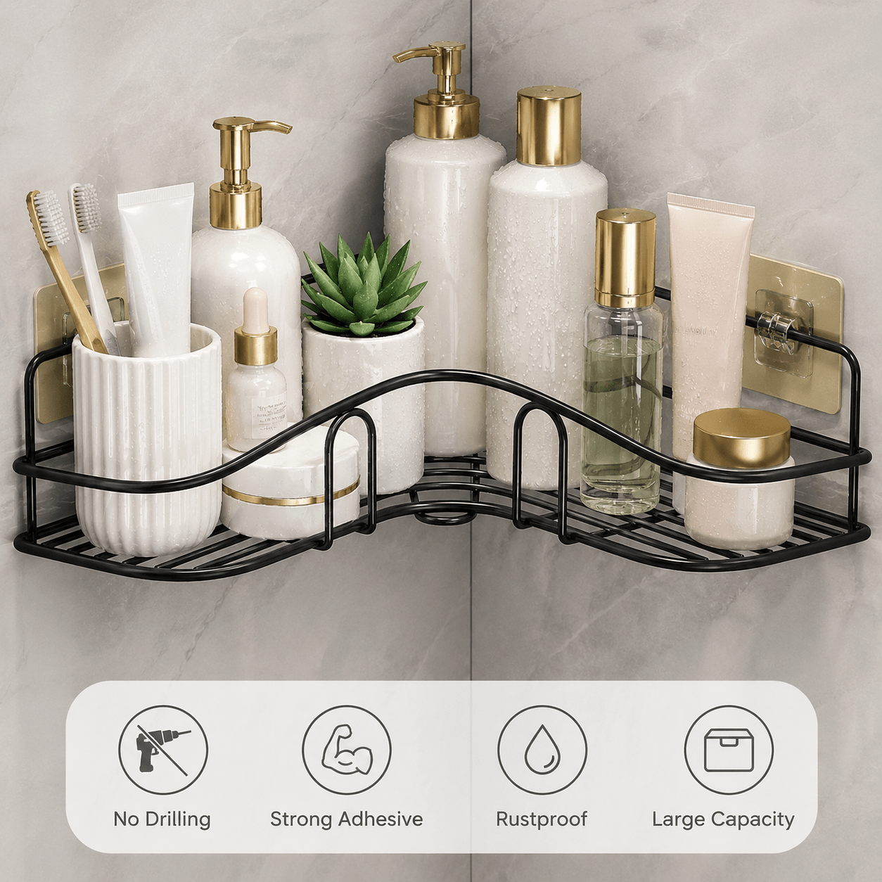 Corner Shower Caddy - 2 Tier Stainless Steel - Luma & Home