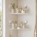 No-Drill Corner Shower Caddy - White - Luma & Home
