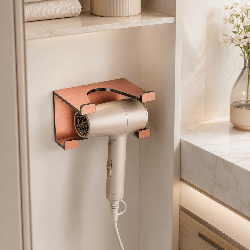 Hair Dryer Holder with Shelf - Rose Gold - Luma & Home