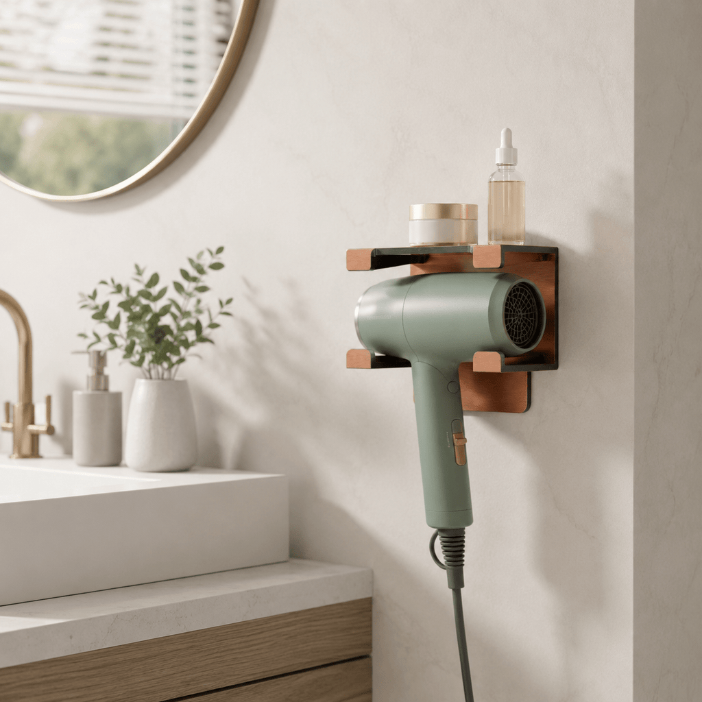 Hair Dryer Holder with Shelf - Rose Gold - Luma & Home