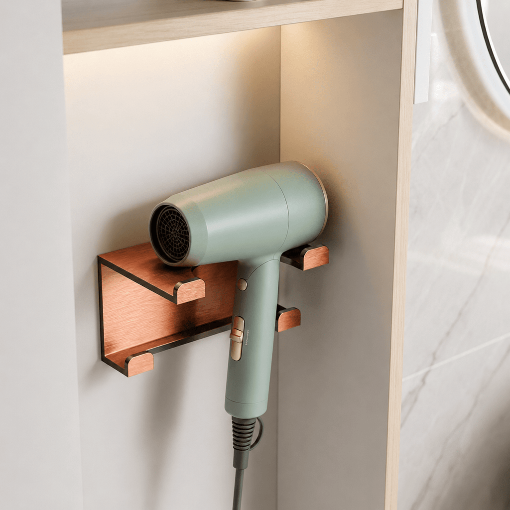 Hair Dryer Holder with Shelf - Rose Gold - Luma & Home