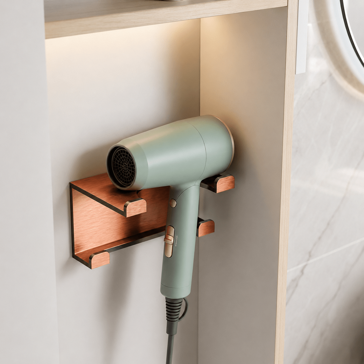Hair Dryer Holder with Shelf - Rose Gold - Luma & Home