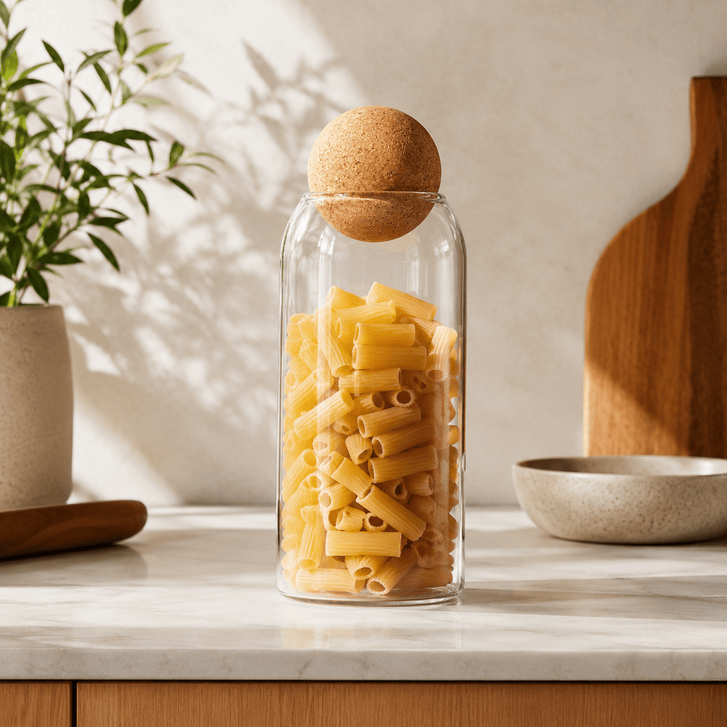 Glass Storage Jar 500ml - Cork Ball Lid - Luma & Home