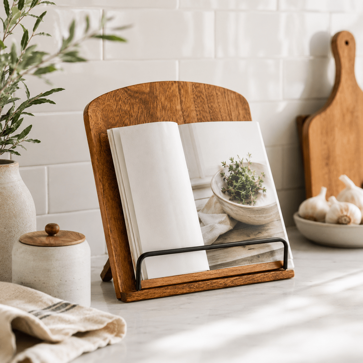 Solid Wood Cookbook Stand - Luma & Home