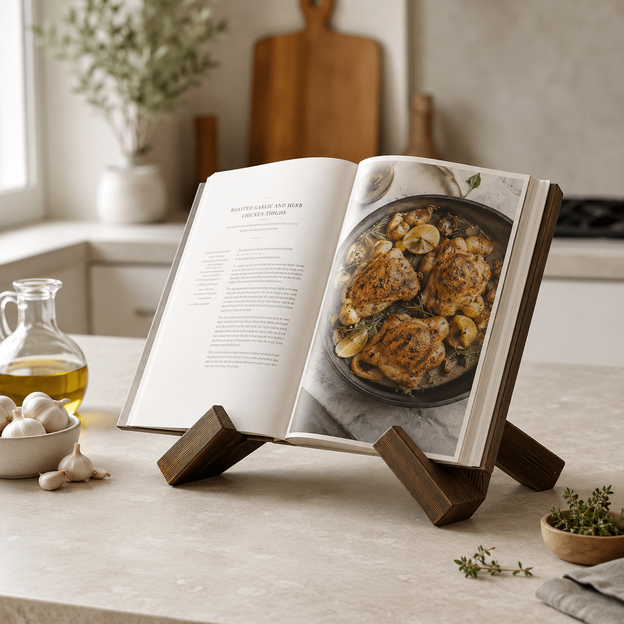 Modern Wooden Cookbook Stand - Luma & Home