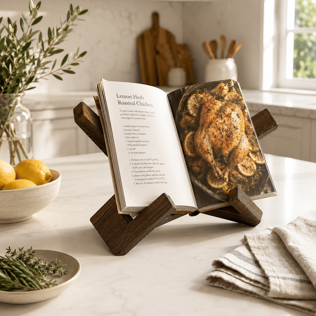 Modern Wooden Cookbook Stand - Luma & Home