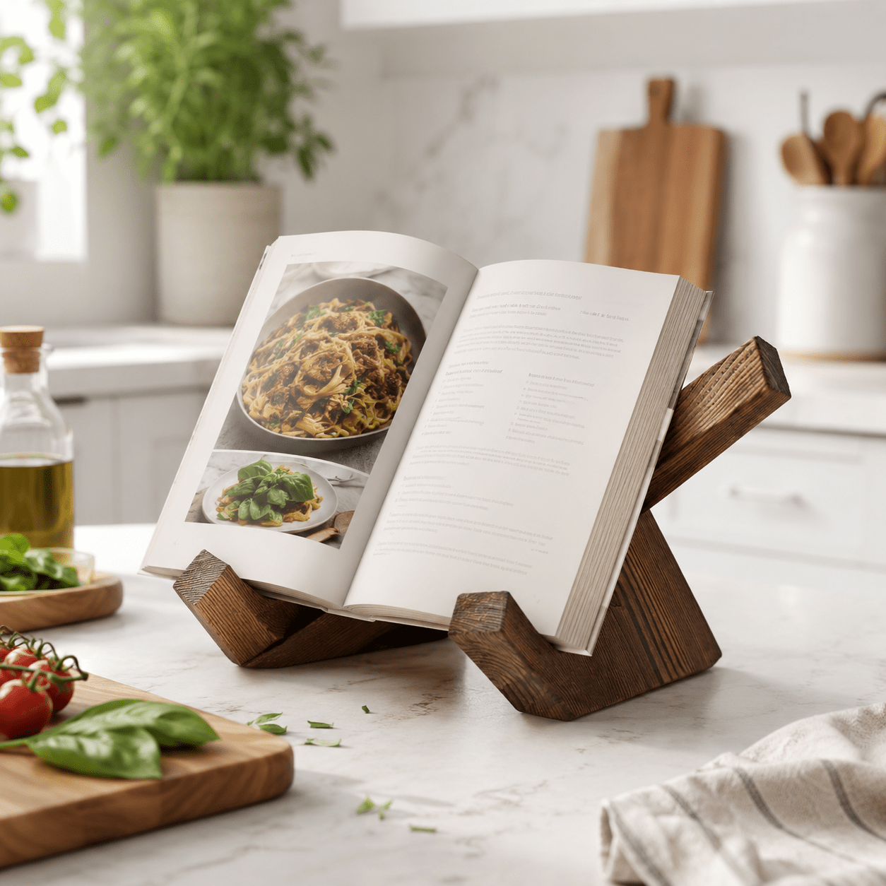Modern Wooden Cookbook Stand - Luma & Home