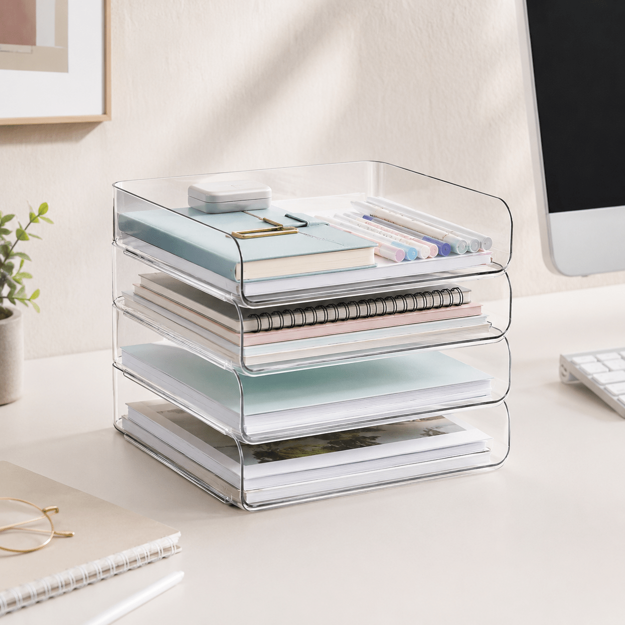 4-Tier Stackable Paper Tray - Luma & Home
