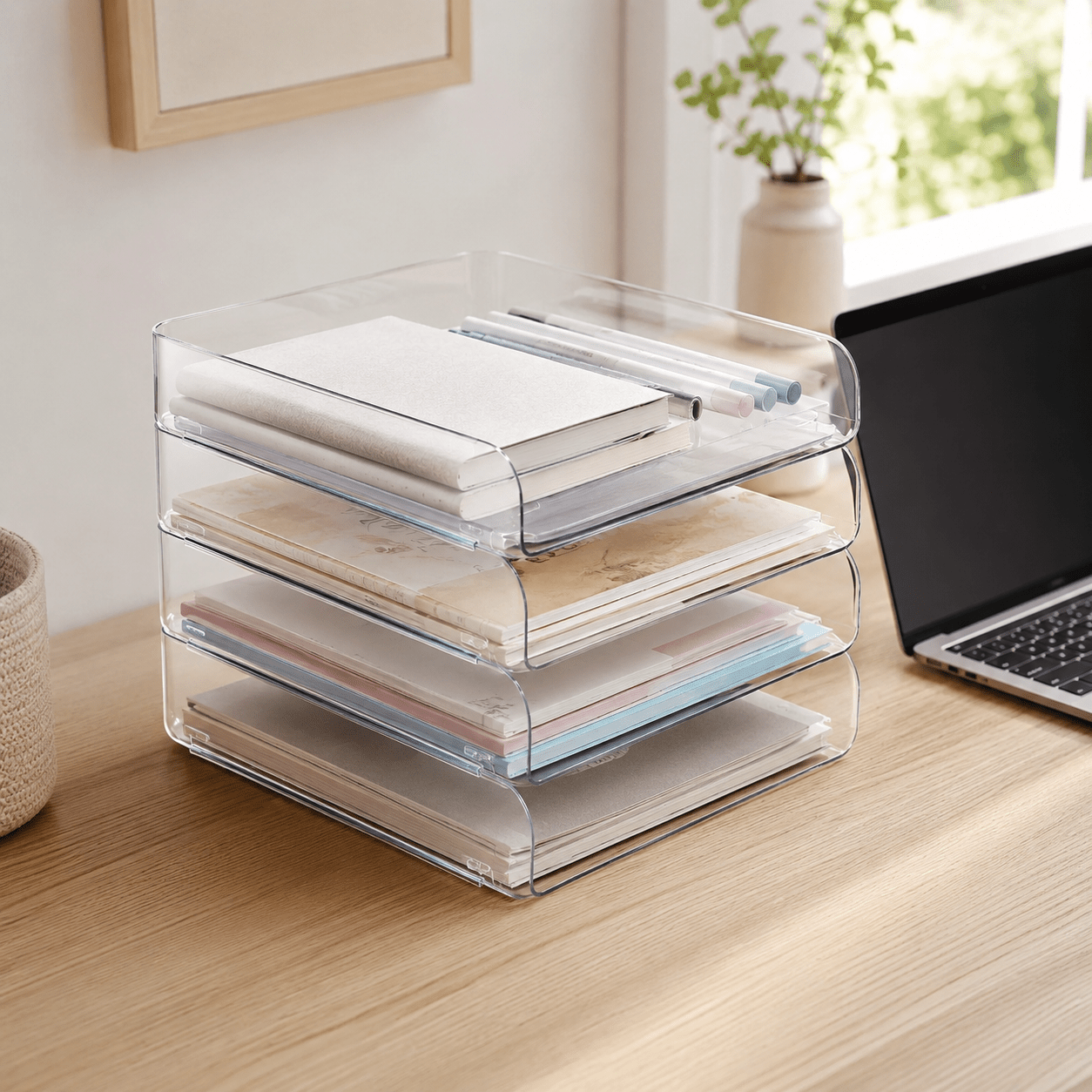 4-Tier Stackable Paper Tray - Luma & Home