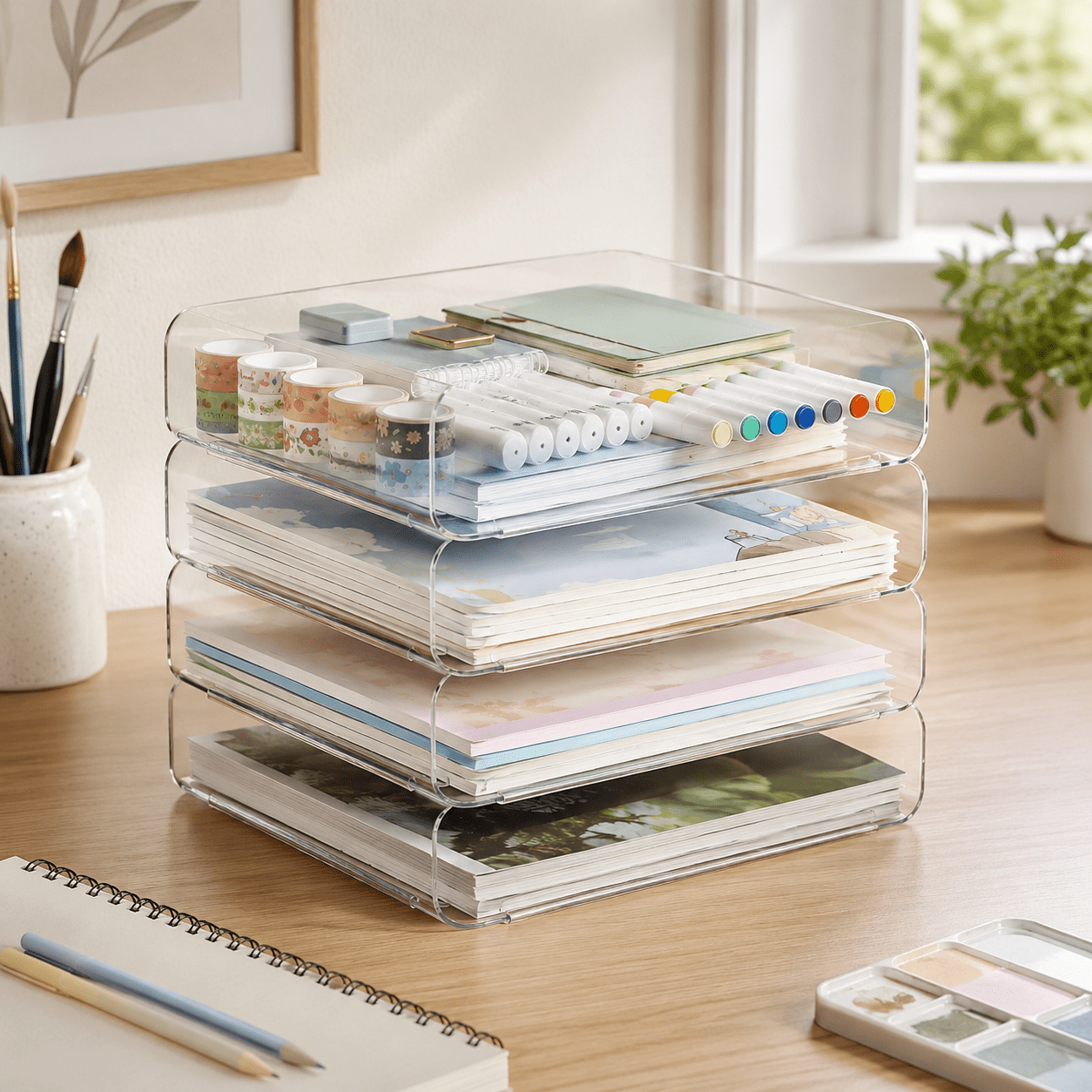 4-Tier Stackable Paper Tray - Luma & Home