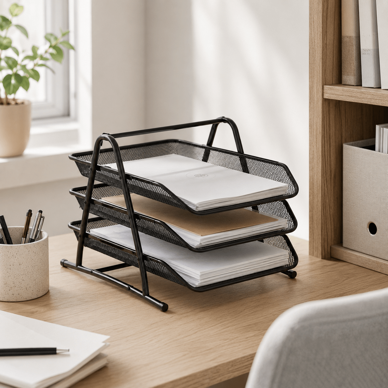 3-Tier Mesh Paper Tray - Luma & Home