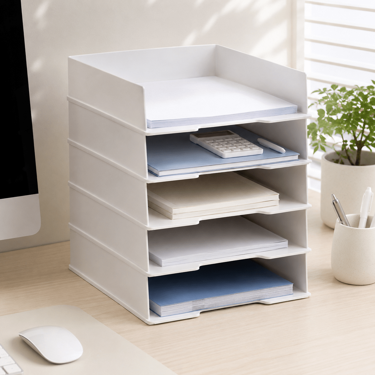 Stackable A4 Paper Tray - 5 Pack - Luma & Home