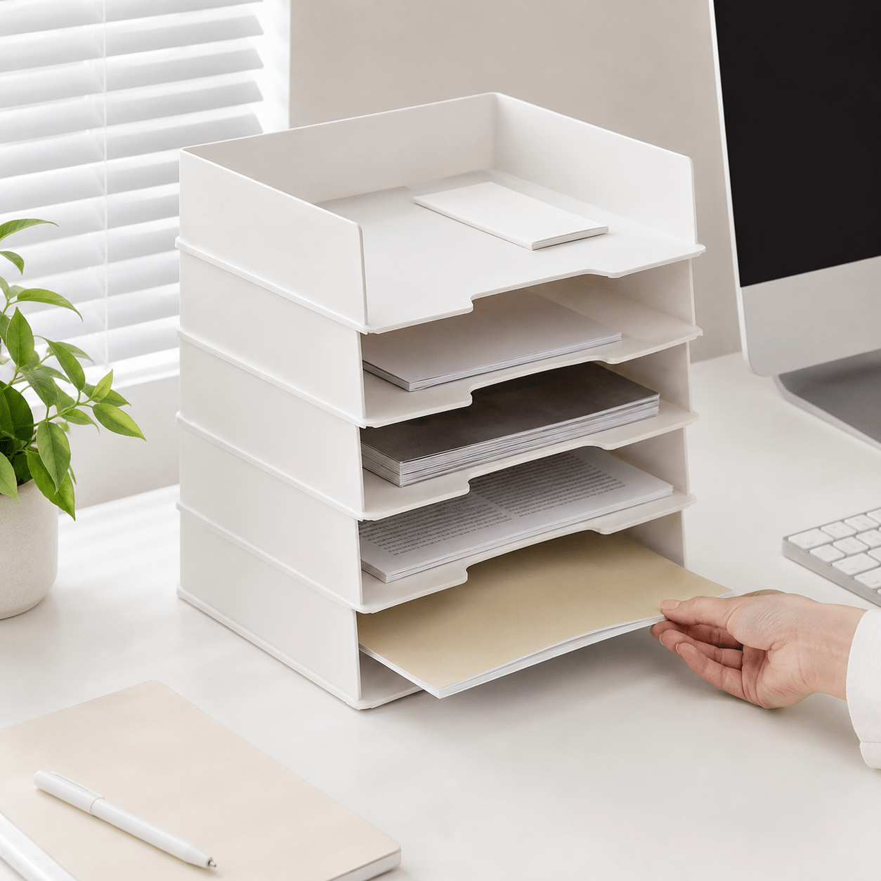 Stackable A4 Paper Tray - 5 Pack - Luma & Home