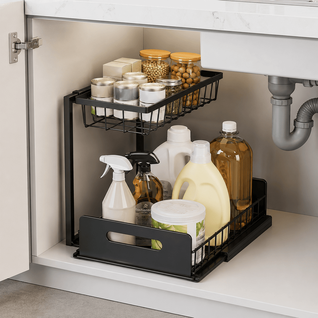 2-Tier Pull-Out Under-Sink Rack - Luma & Home