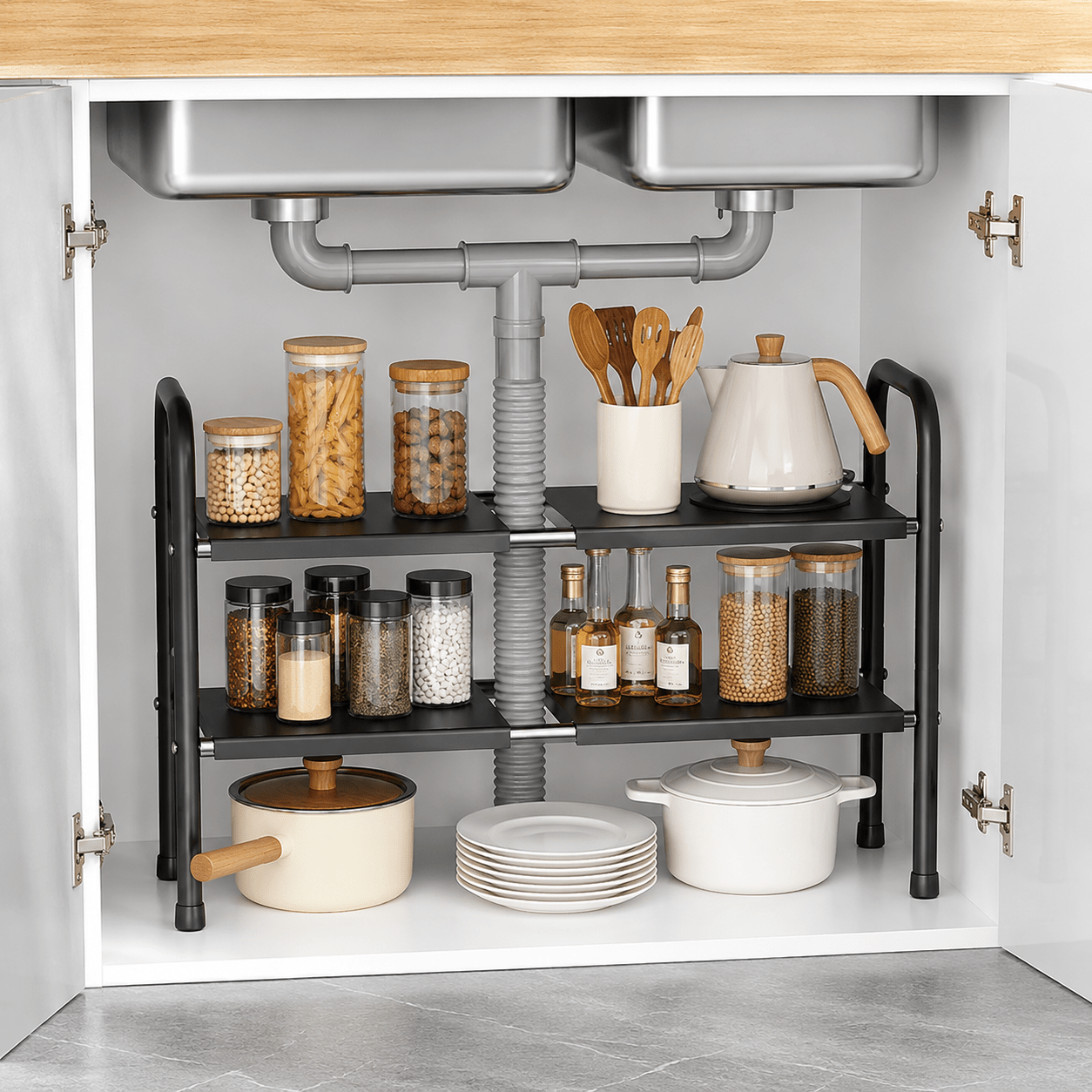 Expandable Under-Sink Storage Shelf - Luma & Home