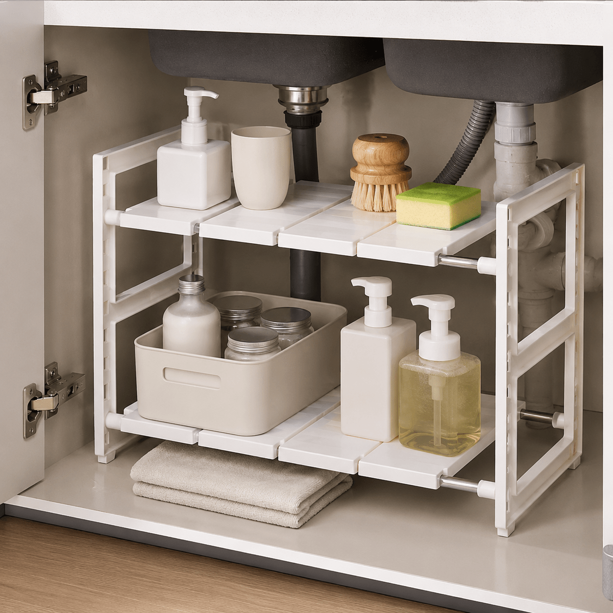 Foldable 2-Tier Under-Sink Shelf - Luma & Home