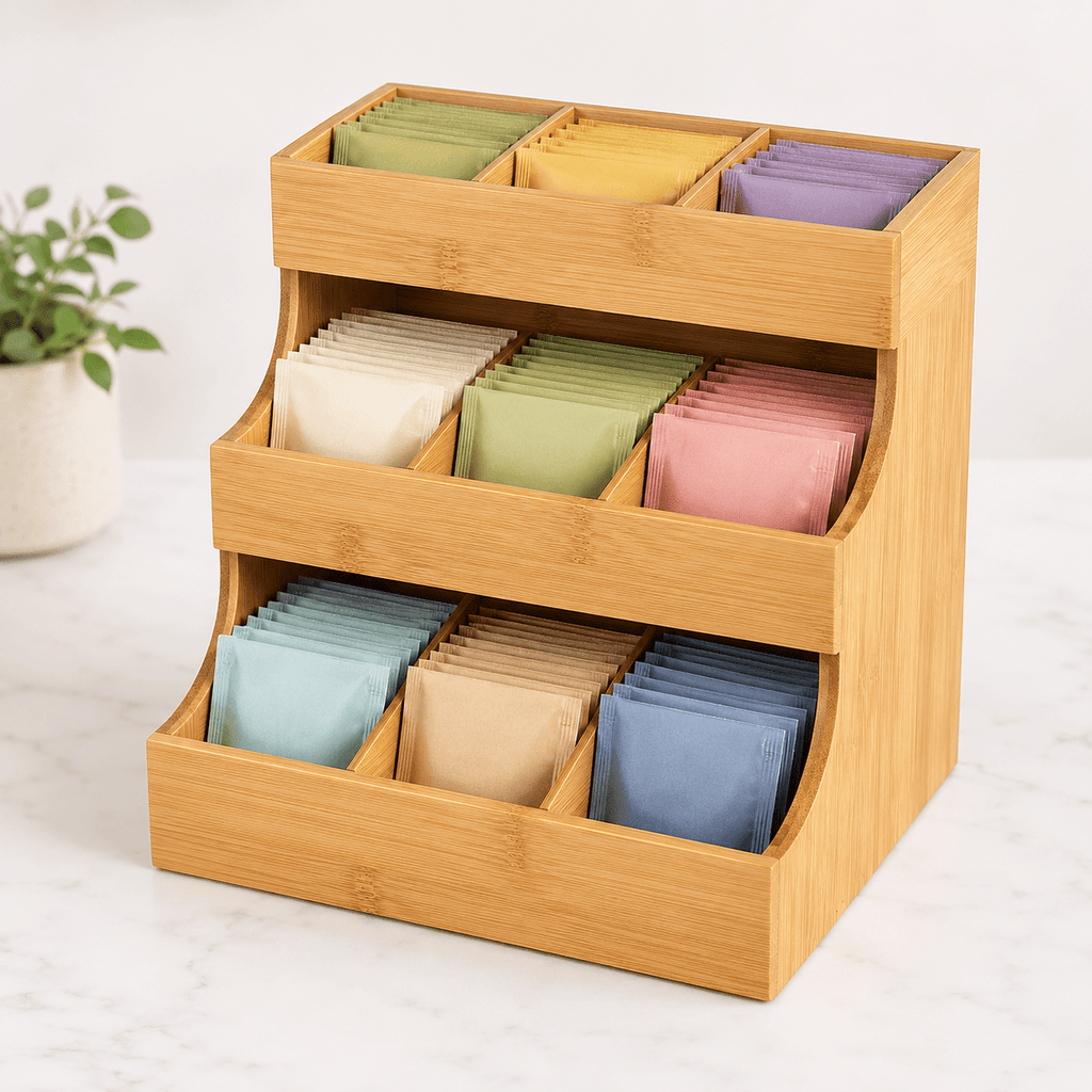 3-Tier Bamboo Tea Bag Organiser - Luma & Home
