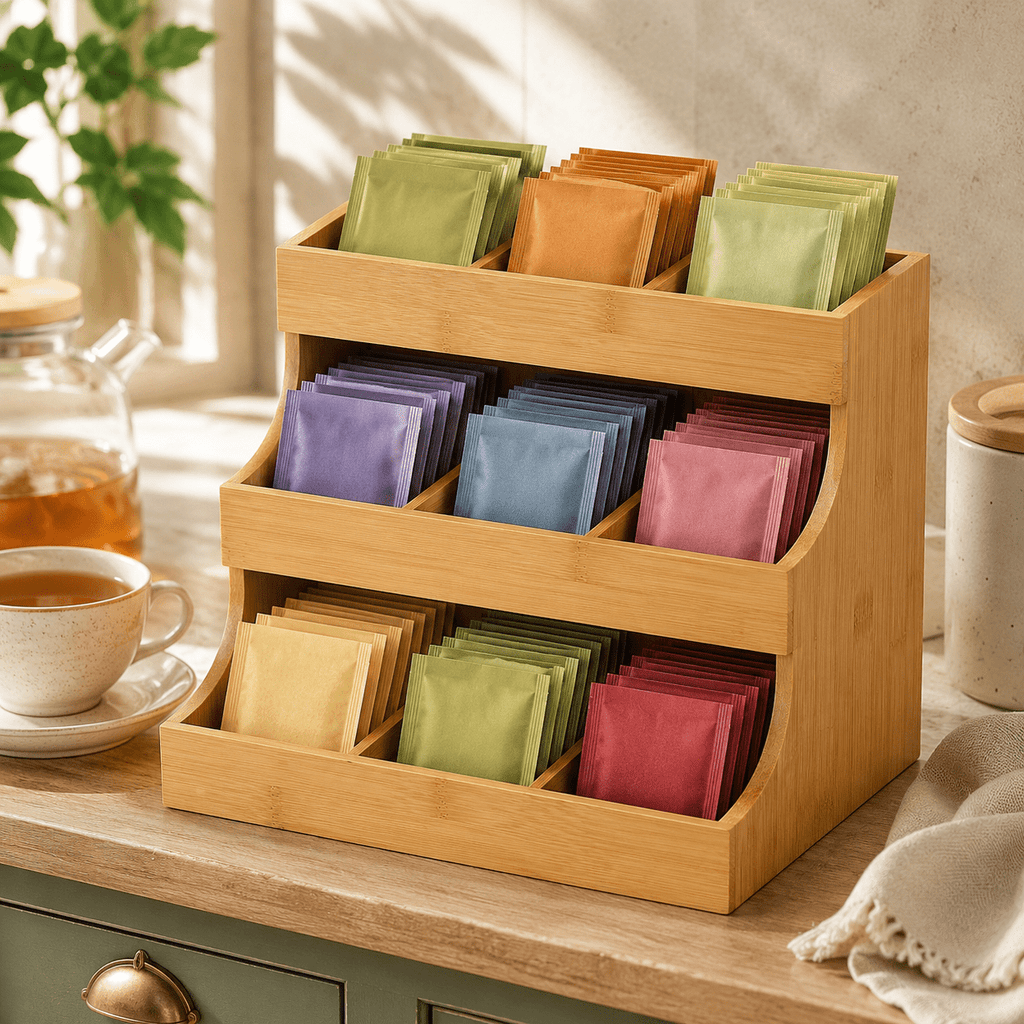 3-Tier Bamboo Tea Bag Organiser - Luma & Home