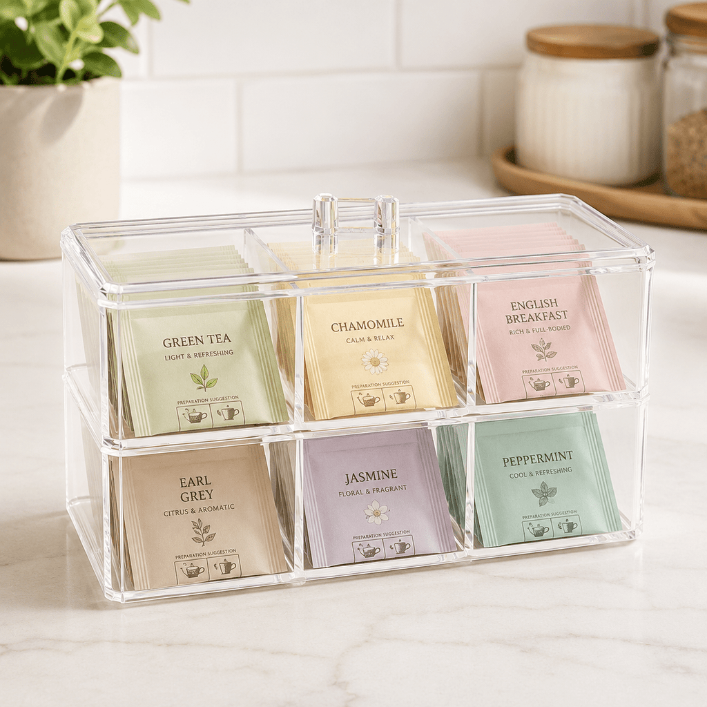 Clear Acrylic Tea Bag Organiser - Luma & Home