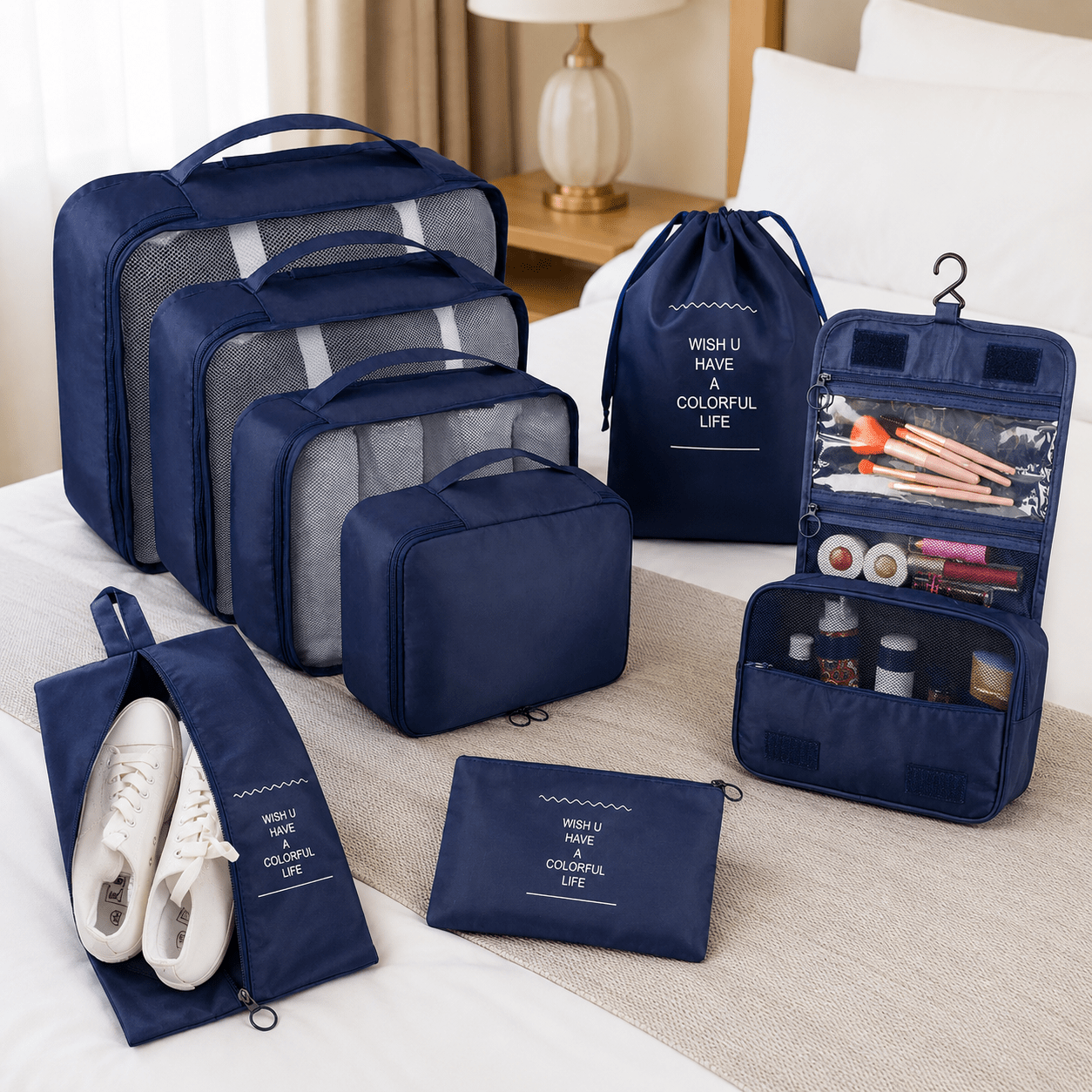 Packing Cube Set - 8 Piece Suitcase Organiser - Luma & Home