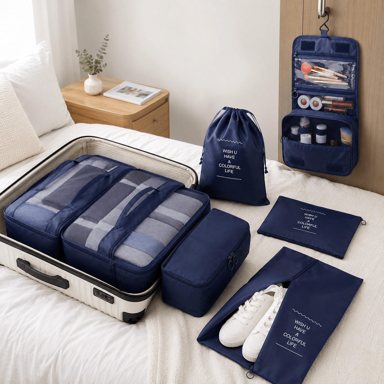 Packing Cube Set - 8 Piece Suitcase Organiser - Luma & Home