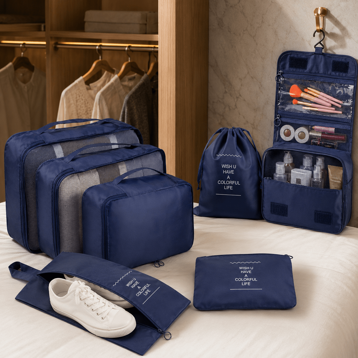 Packing Cube Set - 8 Piece Suitcase Organiser - Luma & Home
