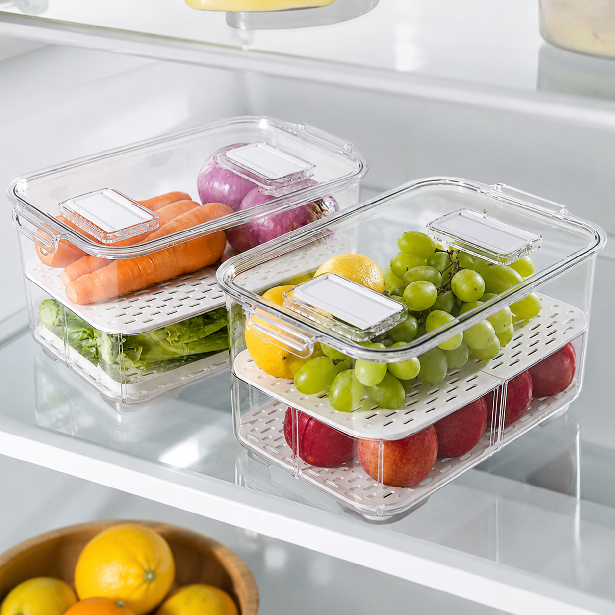 Fresh Keeper Fridge Storage Containers - 2 Set
