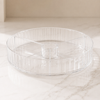 Clear Turntable / Lazy Susan with Dividers
