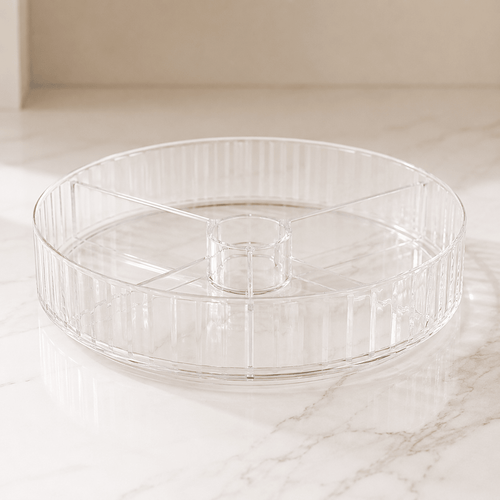 Clear Turntable / Lazy Susan with Dividers - Luma & Home