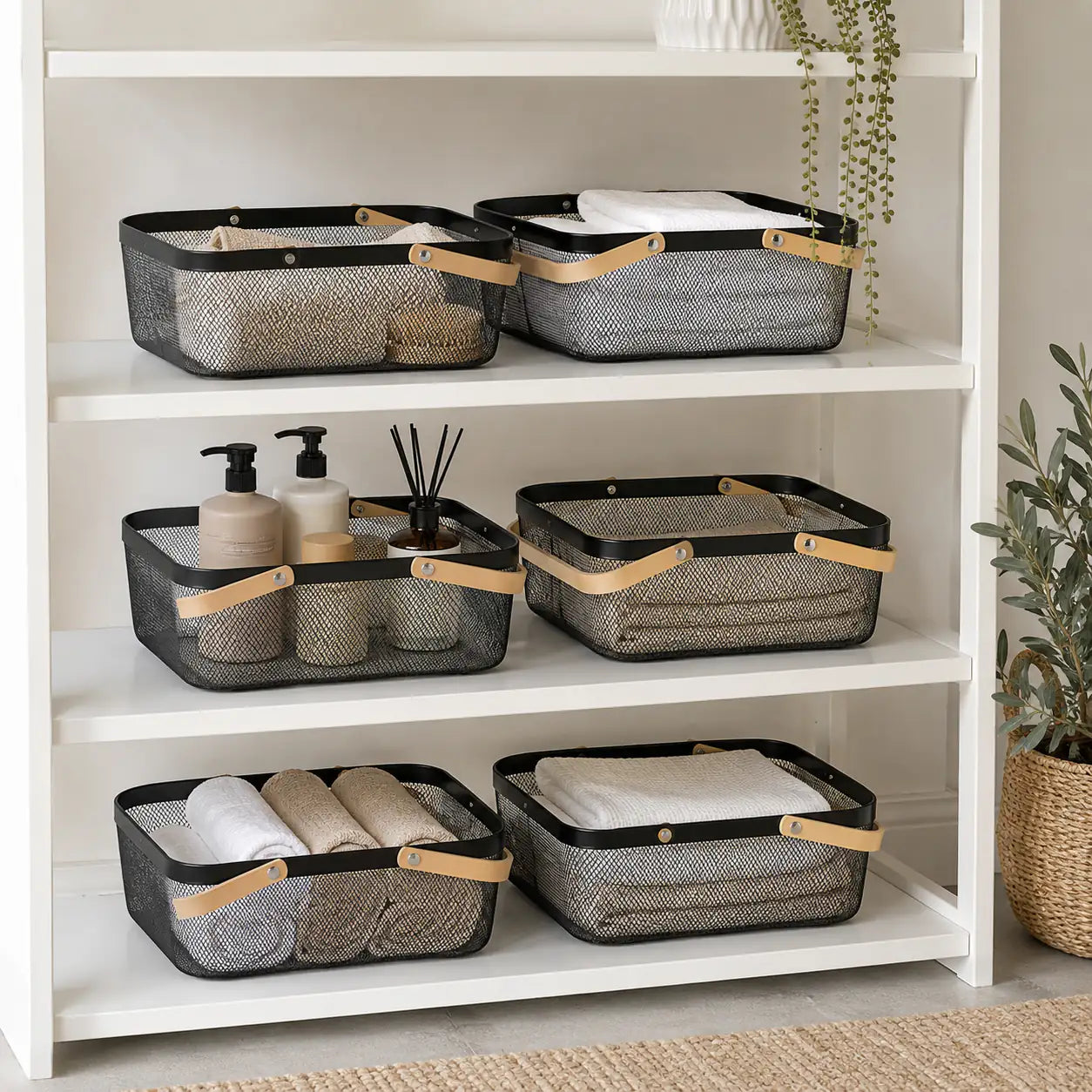 Mesh Storage Basket - 6 Set ´ Storage Baskets bundle, free-uk-delivery, kitchen, luma-and-home, mesh, set, storage-baskets, storage-baskets-tubs