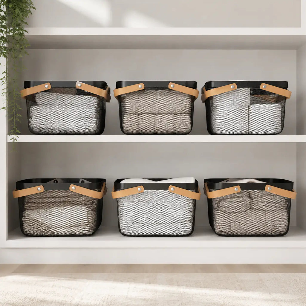 Mesh Storage Basket - 6 Set ´ Storage Baskets bundle, free-uk-delivery, kitchen, luma-and-home, mesh, set, storage-baskets, storage-baskets-tubs