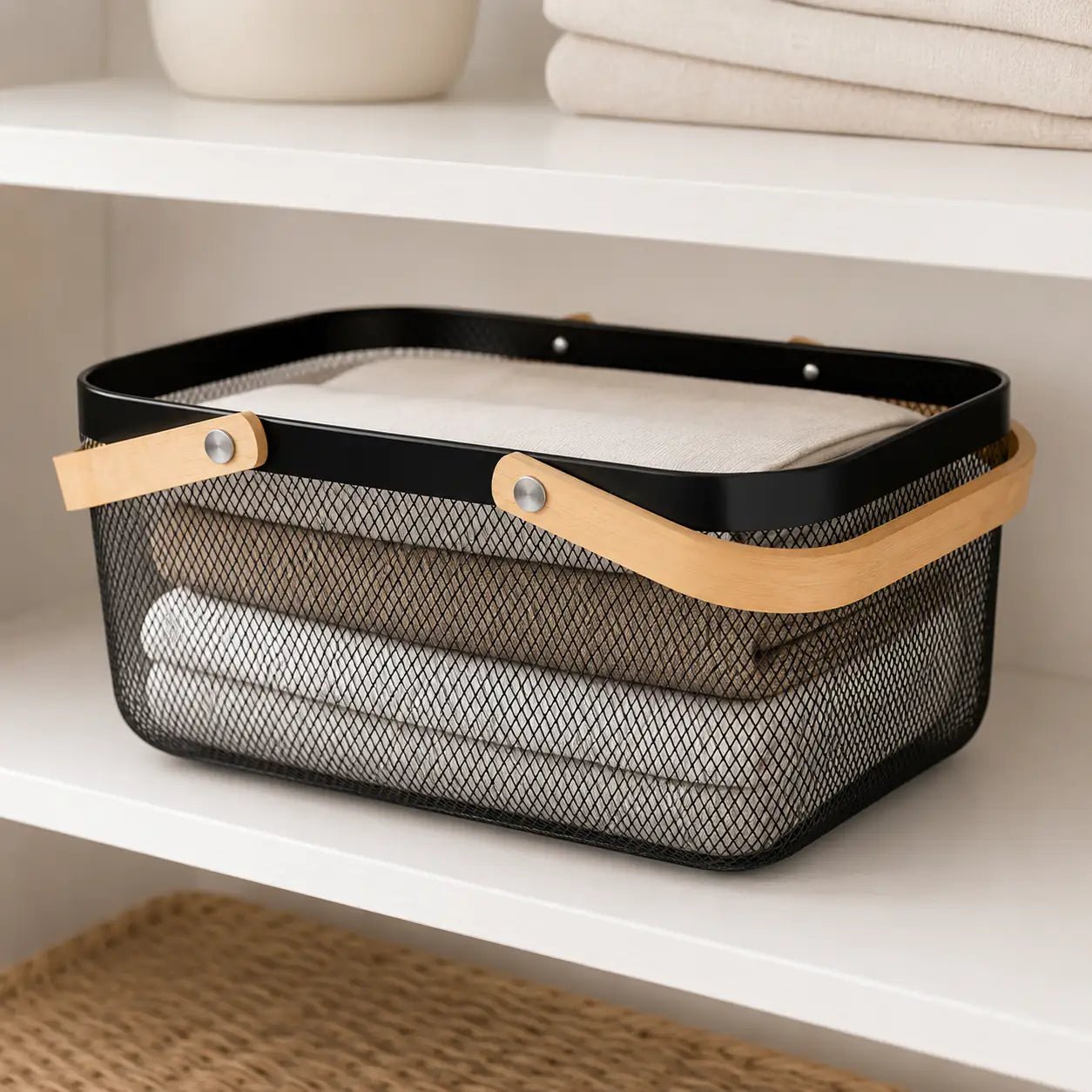 Mesh Storage Basket - White - Luma & Home