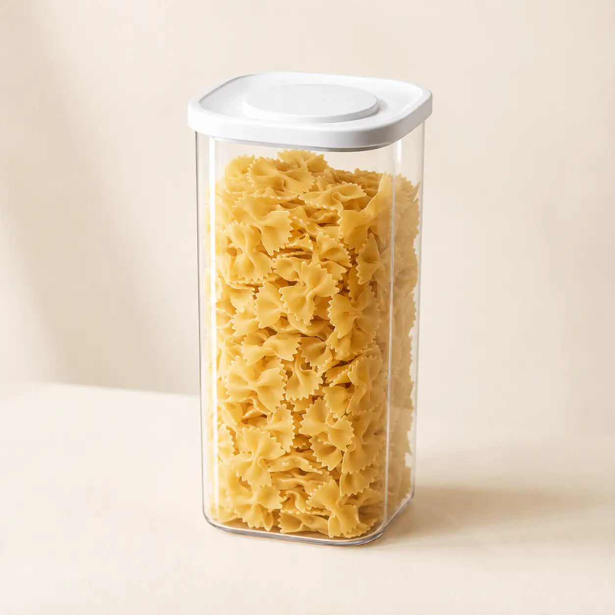 Rectangle Glass Pantry Storage Jar 1.8L - White Pantry Storage color-white, free-uk-delivery, glass, glass-pantry-jars, luma-and-home, pantry, pantry-organisation, pantry-storage, stackable