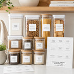 Complete Pantry Sticker Set - 156 Stickers - White Labels & Stickers bundle, color-white, free-uk-delivery, glass, glass-pantry-jars, labels, labels-and-stickers, luma-and-home, pantry, pantry-organisation, set