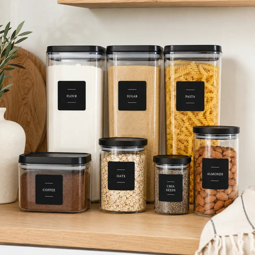 Complete Pantry Sticker Set - 156 Stickers - Black - Luma & Home