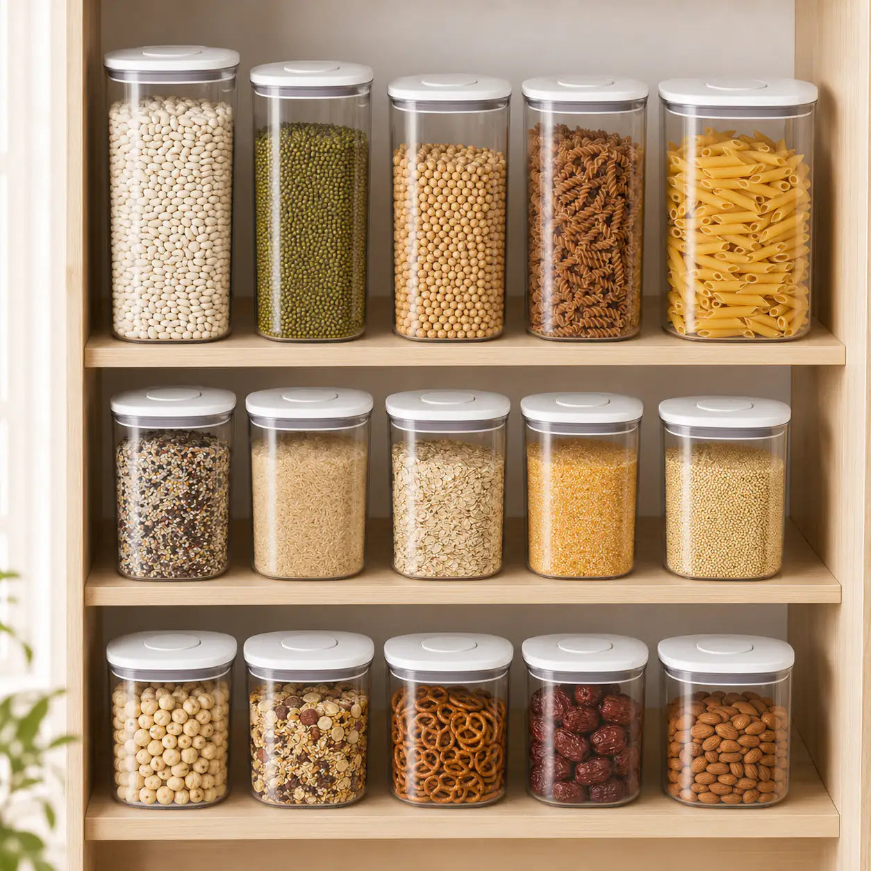 Push Top Pantry Container 15 Set - White Lid