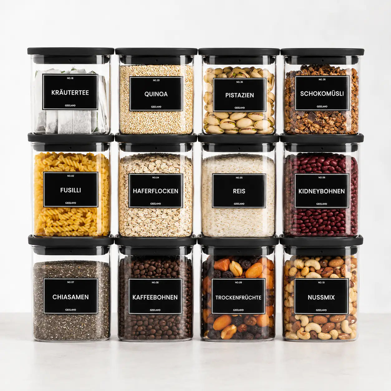 Push Top Spice Container Set - Black Lid