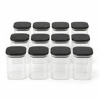 Push Top Spice Container 12 Set - Black Lid
