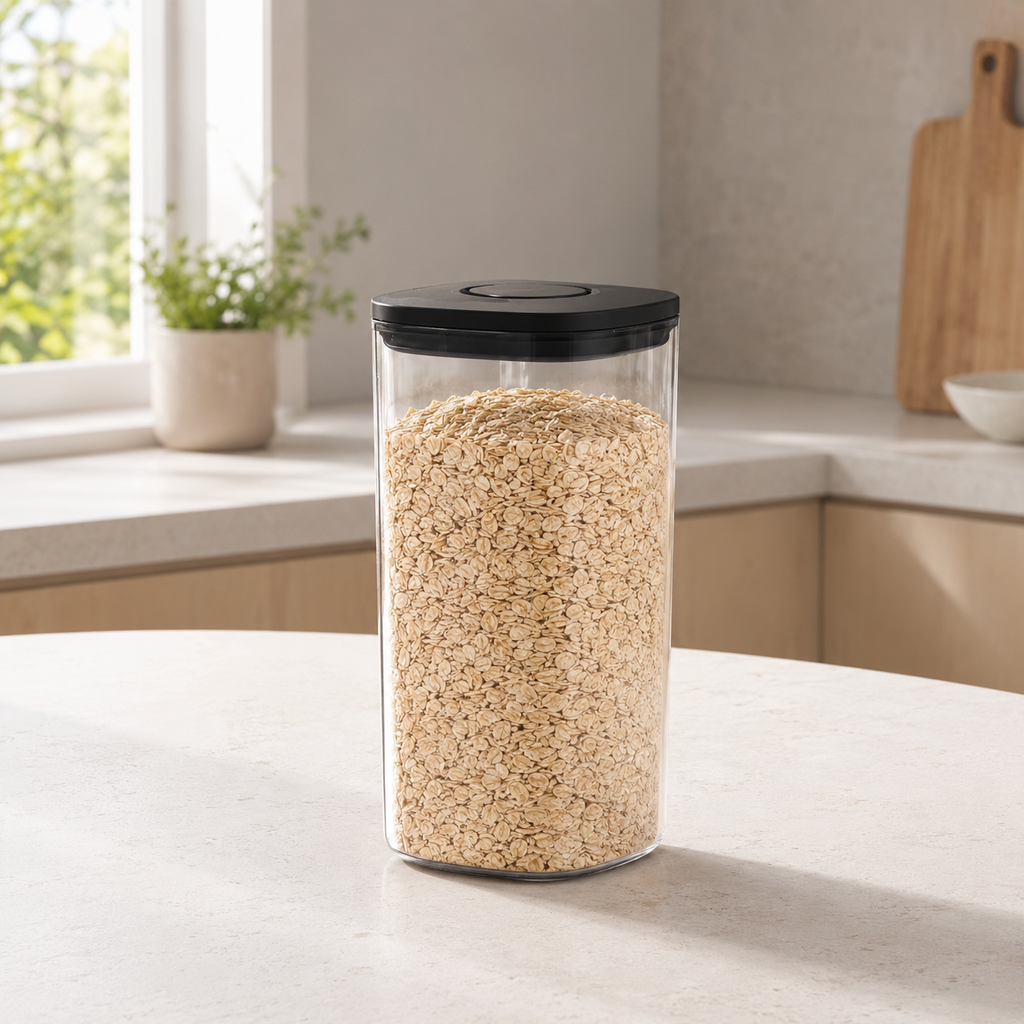 Push Top Pantry Container 1.6L - Black Lid