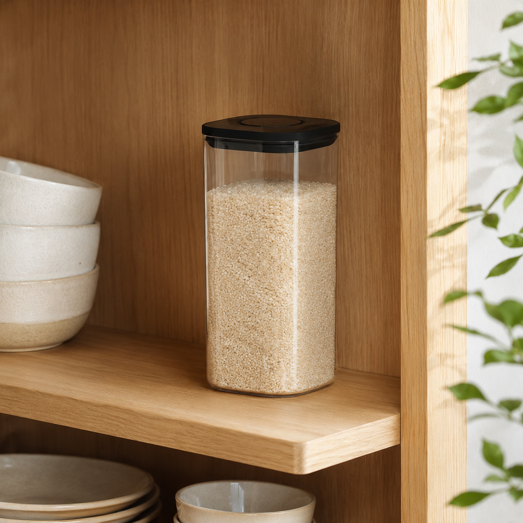 Push Top Pantry Container 1.6L - Black Lid