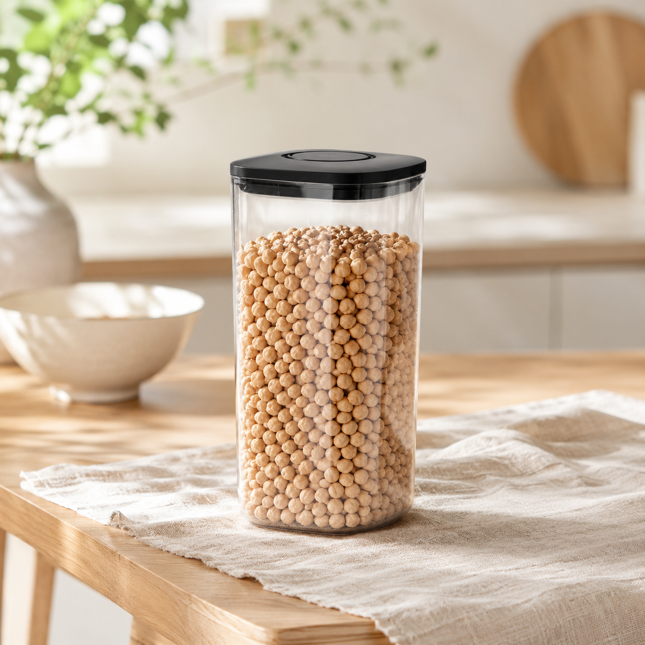 Push Top Pantry Container 1.6L - Black Lid