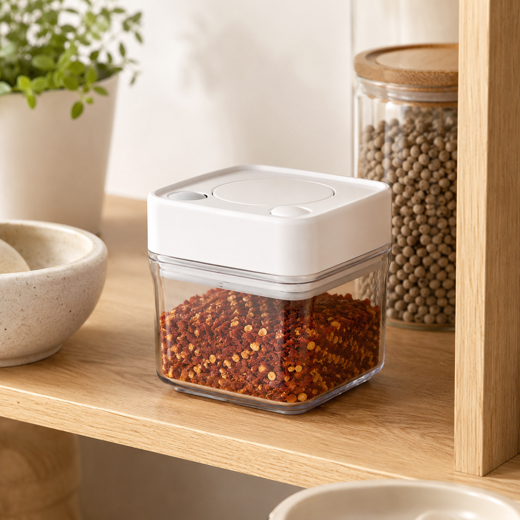 Push Top Spice Container 320ml - White Lid
