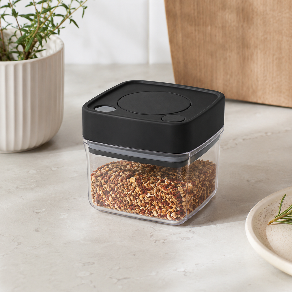 Push Top Spice Container 320ml - Black Lid