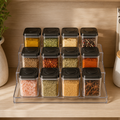Push Top Spice Container Set - Black Lid