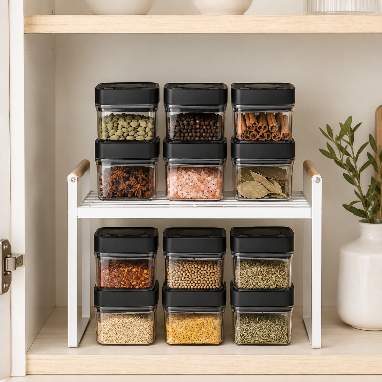 Minimalist Spice Storage Set - Black
