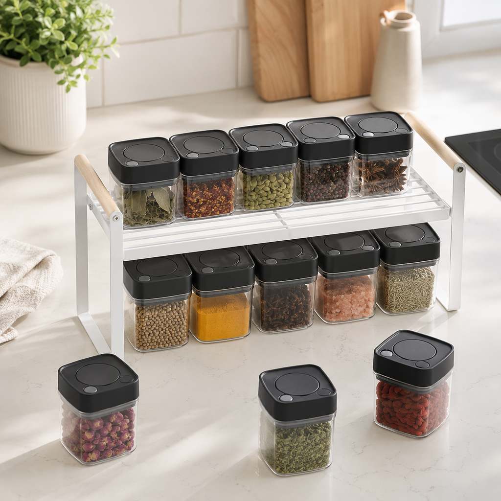 Minimalist Spice Storage Set - Black